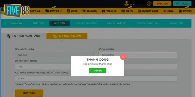 Điểm ra những lưu ý quan trọng khi rút tiền Five88